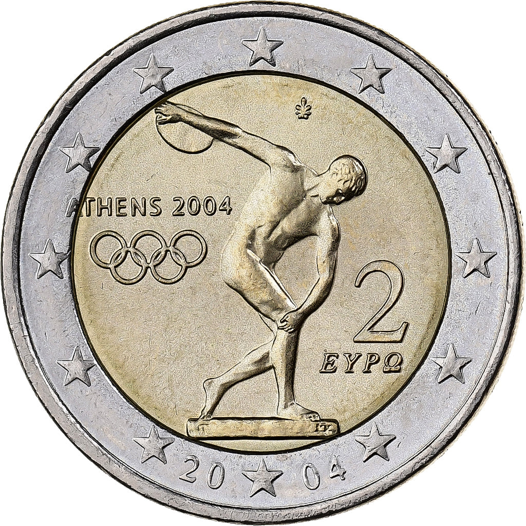 Griechenland, 2 Euro, 2004, Athens, Bi-Metallic, VZ+