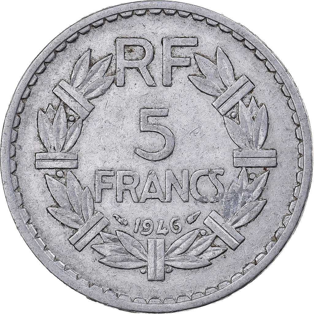 France, 5 Francs, Lavrillier, 1946, Paris, Aluminium, TTB, KM:888b.1