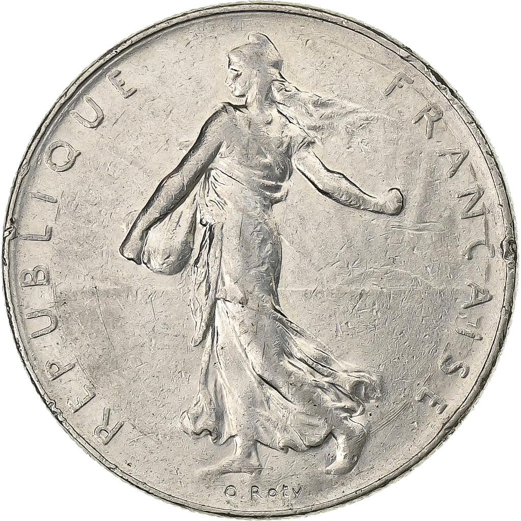Francja, Franc, Semeuse, 1977, Paris, Nikiel, AU(50-53), KM:925.1