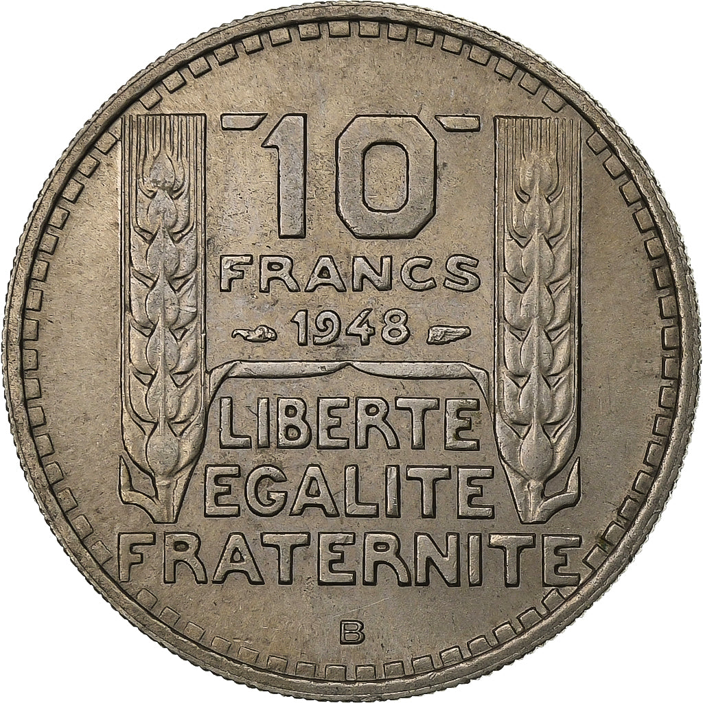 Frankrijk, 10 Francs, Turin, 1948, Beaumont - Le Roger, Cupro-nikkel, PR