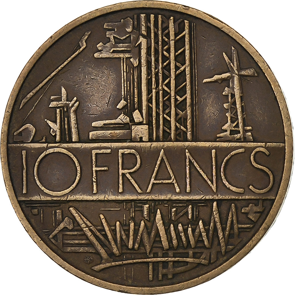Frankrijk, 10 Francs, Mathieu, 1977, Paris, Nickel-brass, ZF, KM:940