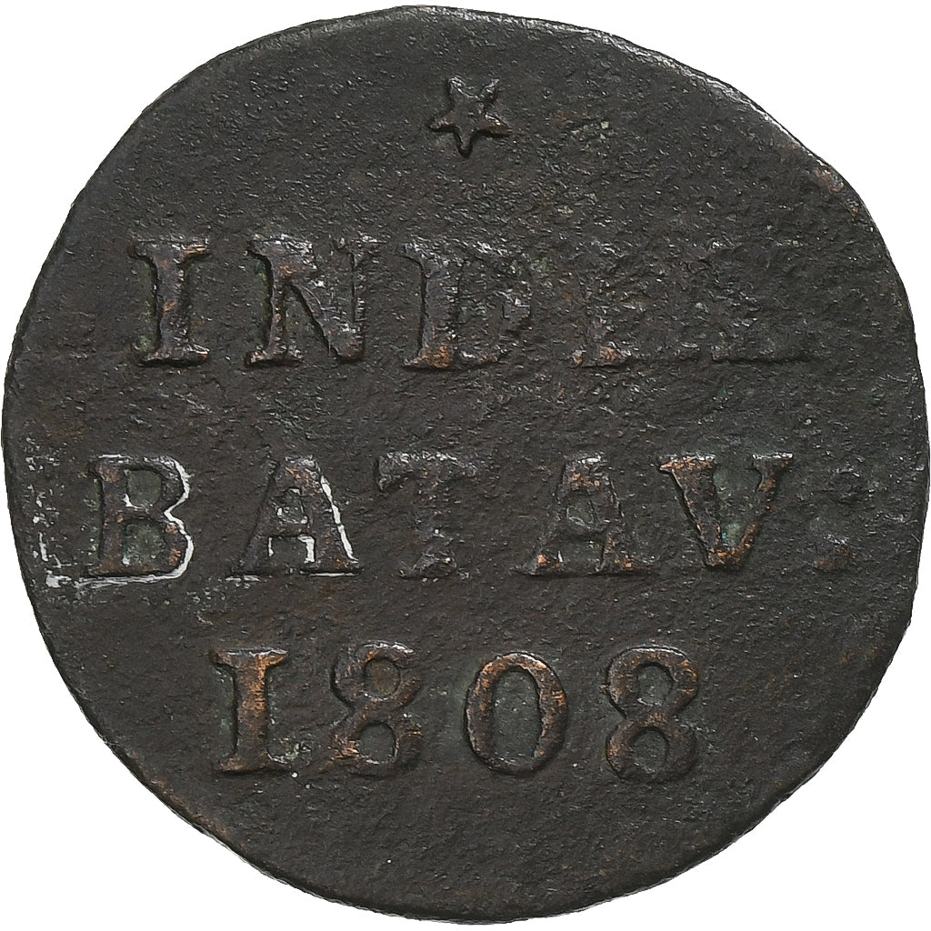 INDIAS ORIENTALES HOLANDESAS, Duit, 1808, Dordrecht, Cobre, BC, KM:76