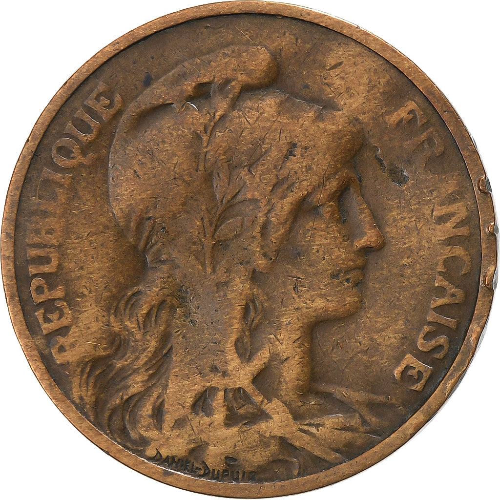 Francia, 5 Centimes, Dupuis, 1908, Paris, Bronce, BC, Le Franc:F.118, KM:842
