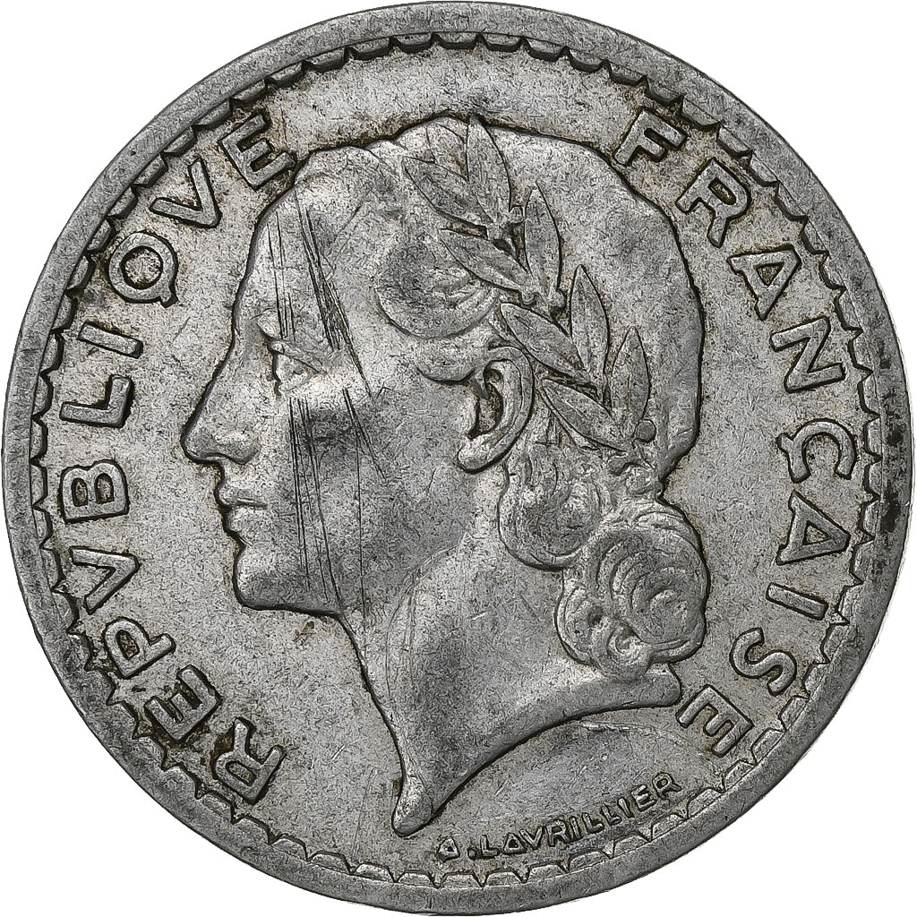 França, 5 Francs, Lavrillier, 1946, Alumínio, EF(40-45), Gadoury:766