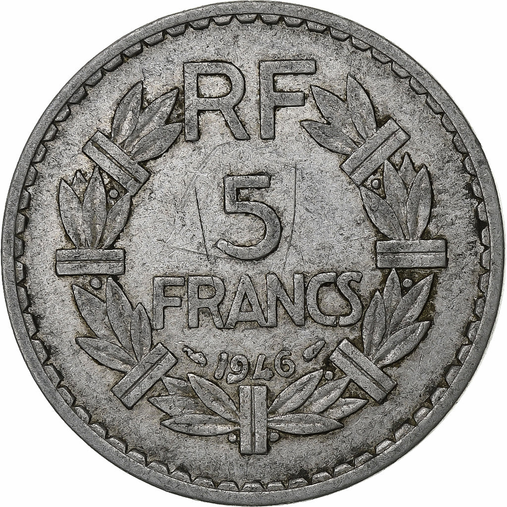França, 5 Francs, Lavrillier, 1946, Alumínio, EF(40-45), Gadoury:766