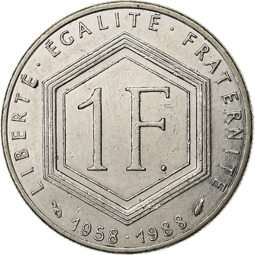 Francia, Charles de Gaulle, Franc, 1988, Paris, MBC+, Níquel, KM:963