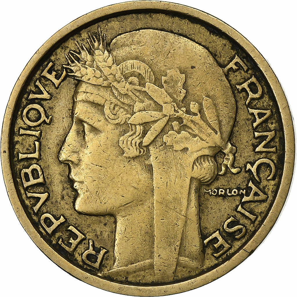 Francja, Franc, Morlon, 1931, Aluminium-Brąz, EF(40-45), Gadoury:470, KM:885