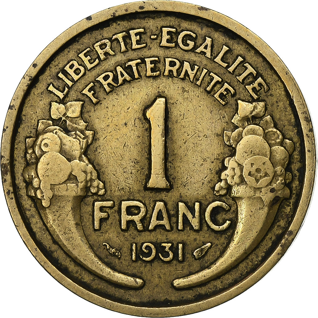 Francja, Franc, Morlon, 1931, Aluminium-Brąz, EF(40-45), Gadoury:470, KM:885