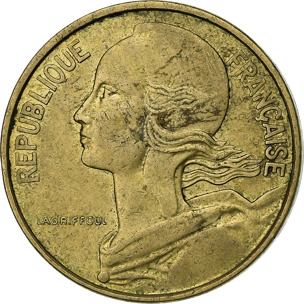 Francja, 10 Centimes, Marianne, 1966, Paris, Aluminium-Brąz, EF(40-45)