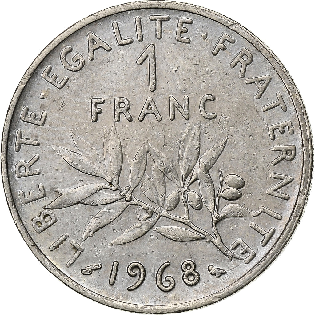 Francia, Franc, Semeuse, 1968, Paris, Nichel, BB+, Gadoury:474, KM:925.1