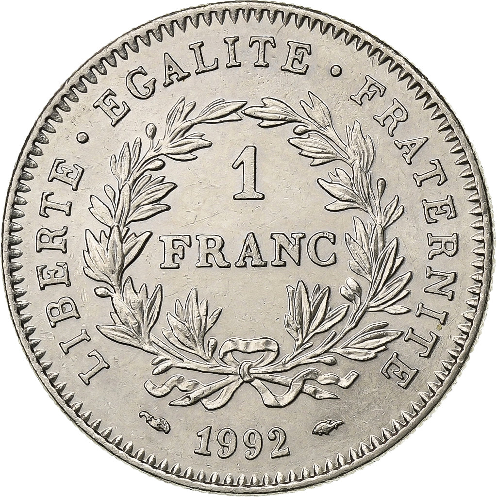 Francia, Franc, République, 1992, Paris, Nichel, SPL-, KM:1004.1
