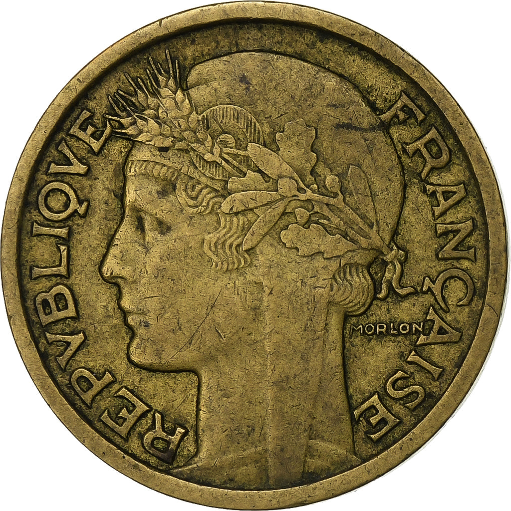Frankreich, Franc, Morlon, 1937, Paris, Aluminum-Bronze, SS, Gadoury:470, KM:885