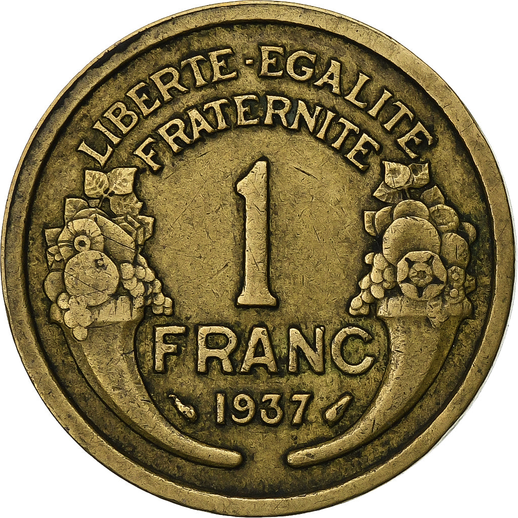 Frankreich, Franc, Morlon, 1937, Paris, Aluminum-Bronze, SS, Gadoury:470, KM:885