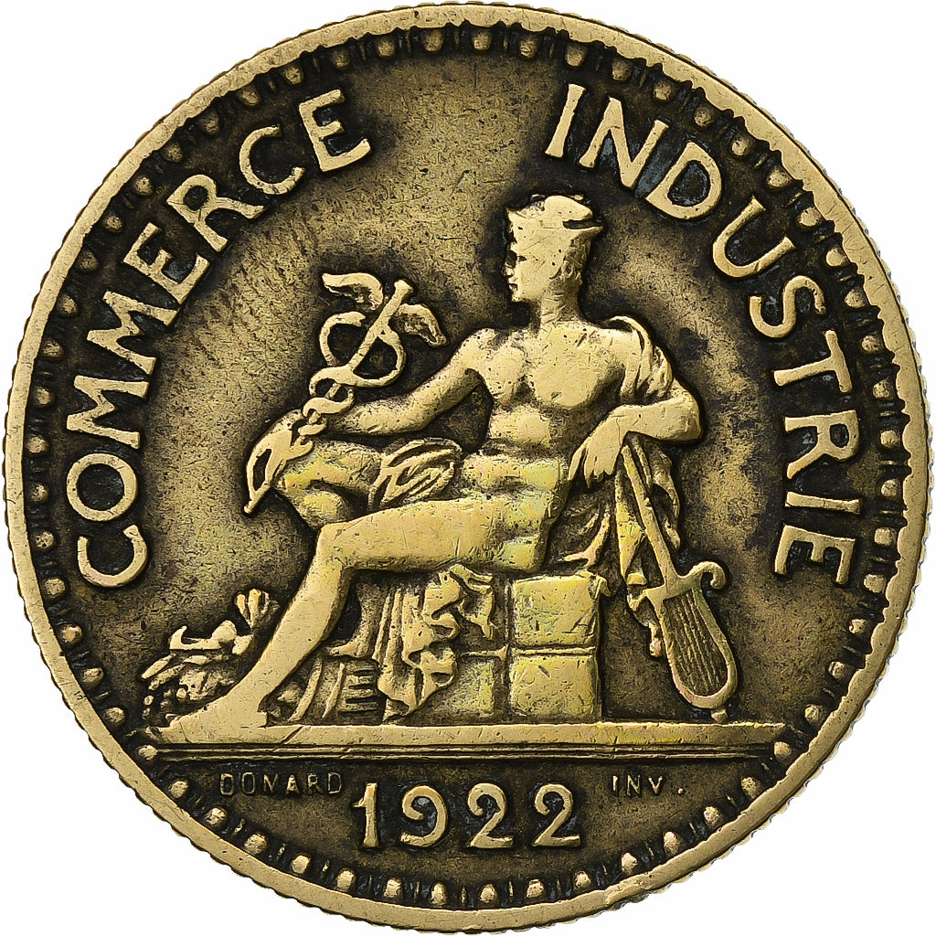 France, 2 Francs, Chambre de commerce, 1922, Paris, Aluminum-Bronze, EF(40-45)