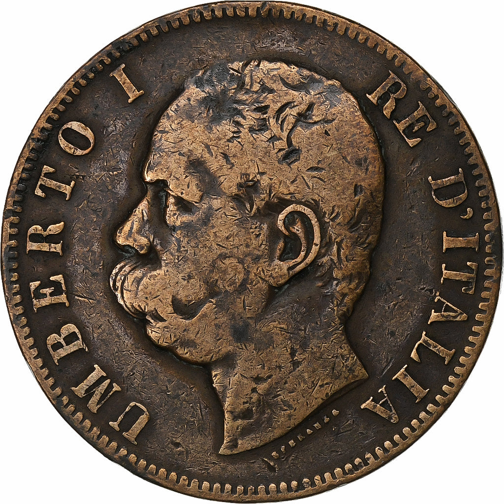 Italy, Umberto I, 10 Centesimi, 1893, Rome, Copper, F(12-15), KM:27.2