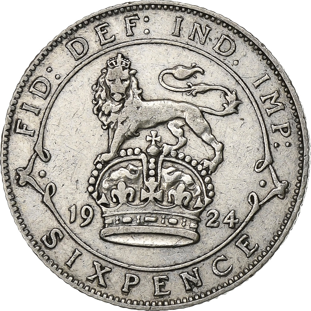 Großbritannien, George V, 6 Pence, 1924, Silber, SS+, KM:815a.1