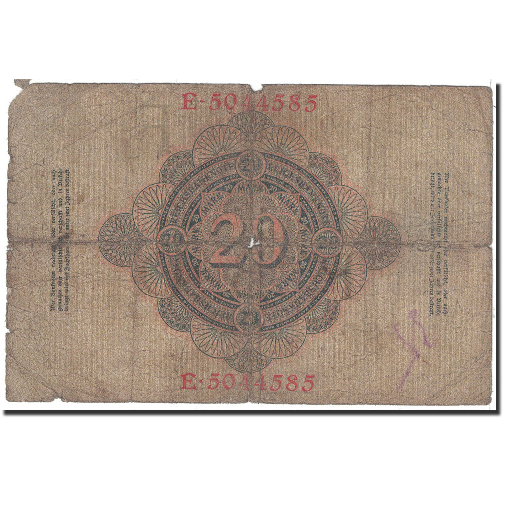 Banknote, Germany, 20 Mark, 1910, 1910-04-21, KM:40b, VG(8-10)
