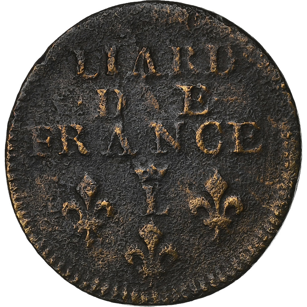 France, Louis XIV, Liard de France, 1694, Lille, Cuivre, B+, Gadoury:81, C2G:190