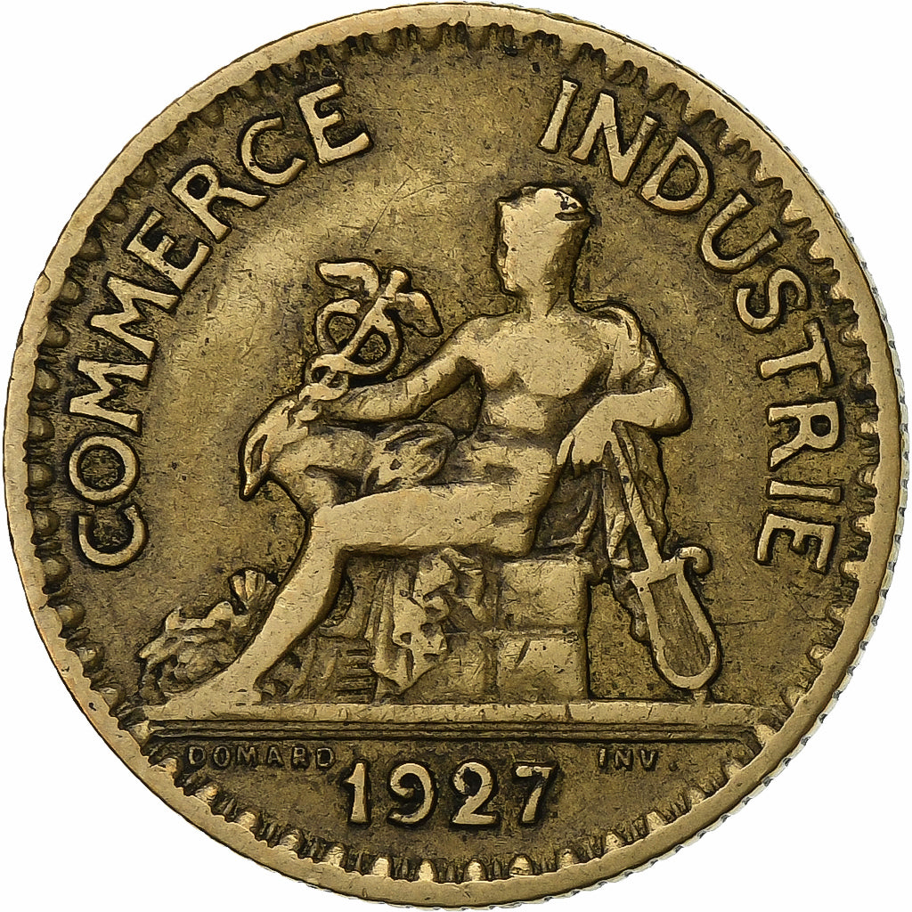 Francja, Franc, Chambre de commerce, 1927, Paris, Aluminium-Brąz, VF(30-35)