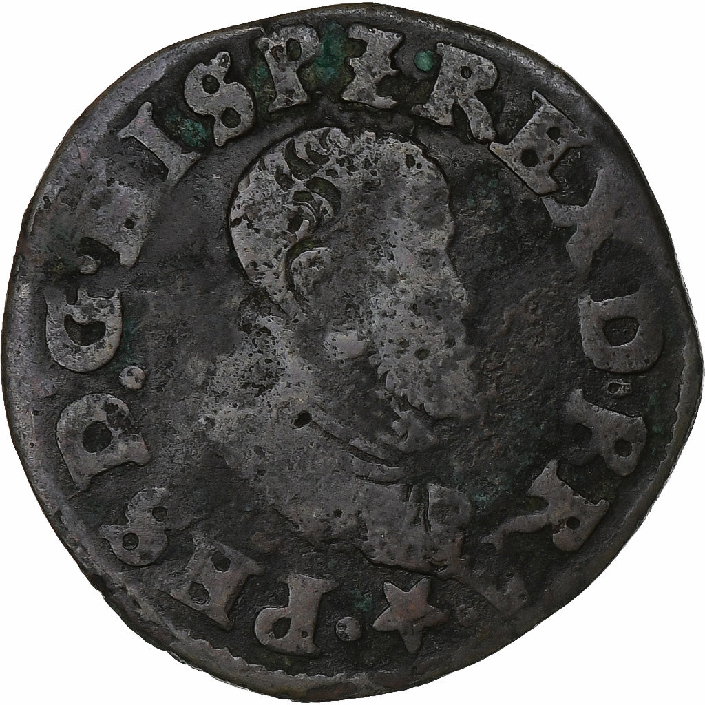 Hiszpania niderlandzka, Philip II, Double Courte, Maastricht, Miedź, F(12-15)
