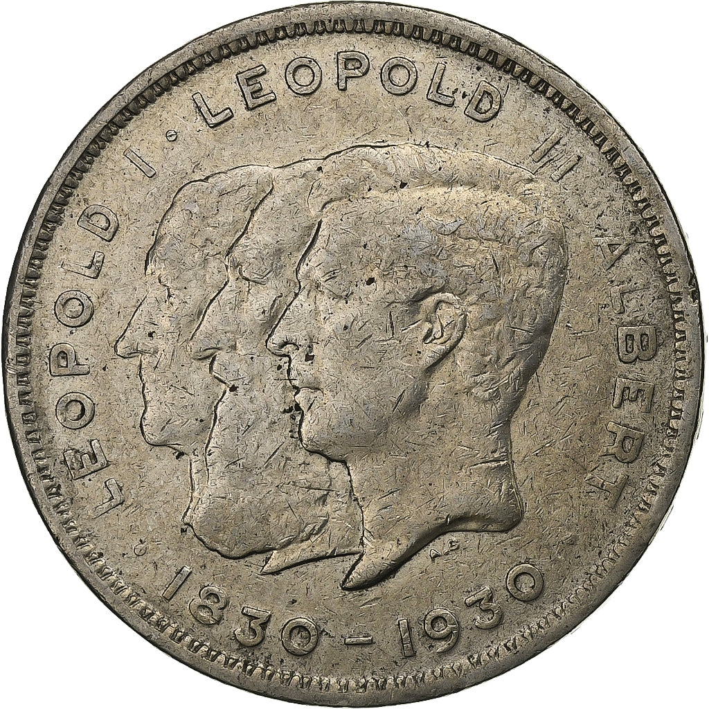 Belgium, Albert I, 10 Francs / 2 Belgas, 1930, Royal Belgium Mint, Nickel
