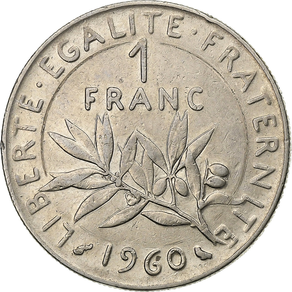Francja, Franc, Semeuse, 1960, Paris, Nikiel, EF(40-45), Gadoury:474, KM:925.1