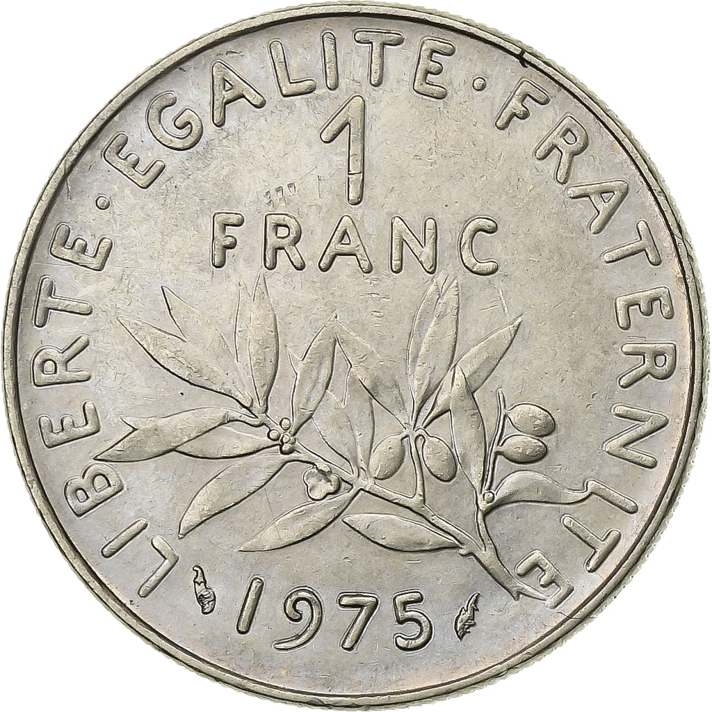 France, Franc, Semeuse, 1975, Paris, Nickel, AU(55-58), Gadoury:474, KM:925.2