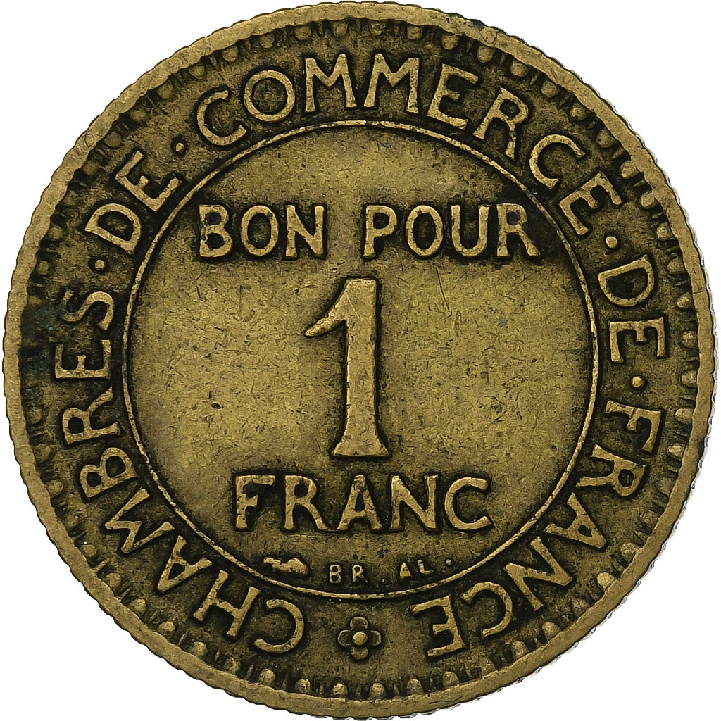 Francja, Franc, Chambre de commerce, 1922, Paris, Aluminium-Brąz, VF(30-35)