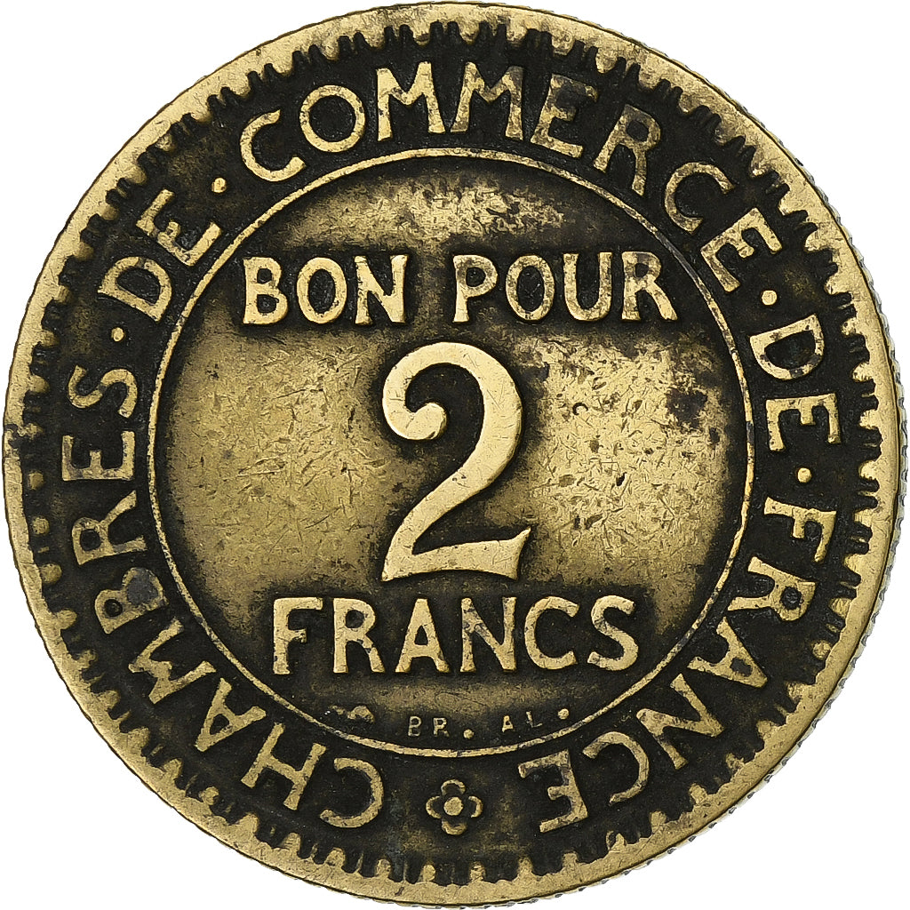 Frankrijk, 2 Francs, Chambre de commerce, 1923, Paris, Aluminum-Bronze, FR