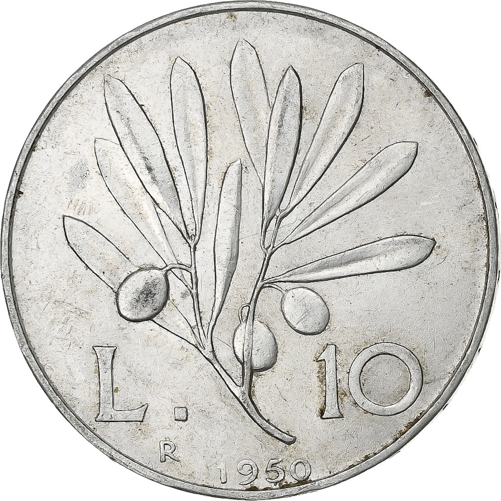 Italien, 10 Lire, 1950, Rome, Aluminium, SS+, KM:90