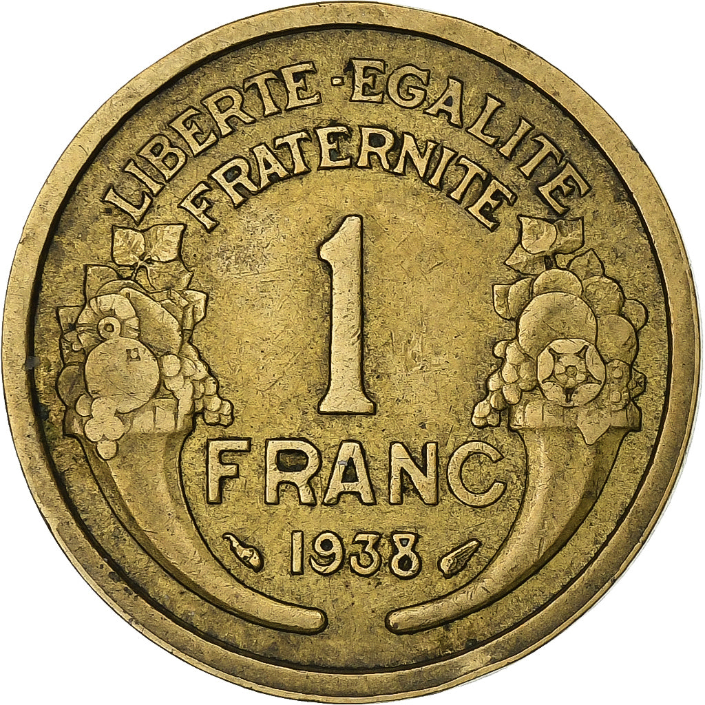 Francja, Franc, Morlon, 1938, Paris, Aluminium-Brąz, EF(40-45), Gadoury:470
