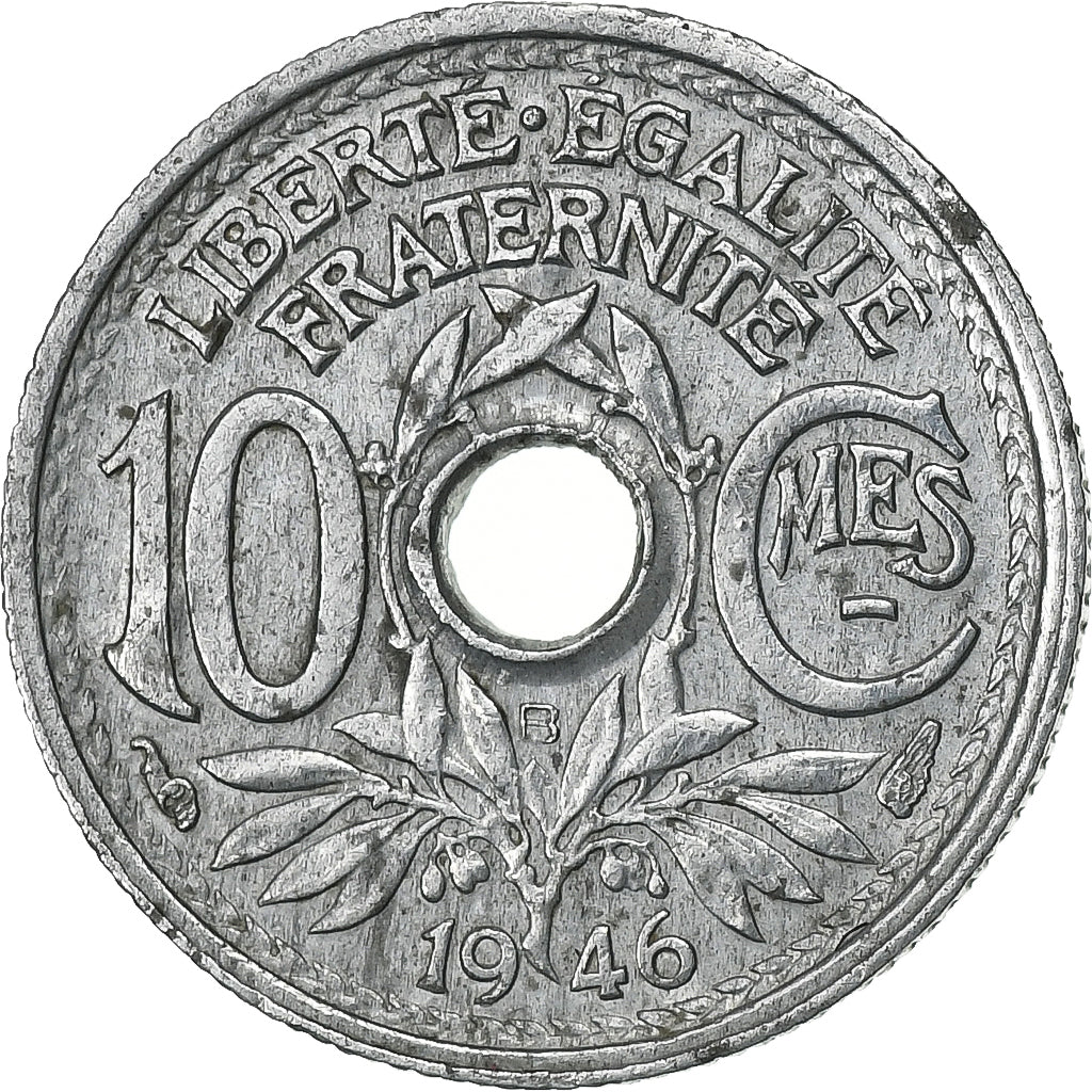 France, 10 Centimes, Lindauer, 1946, Beaumont - Le Roger, Zinc, EF(40-45)