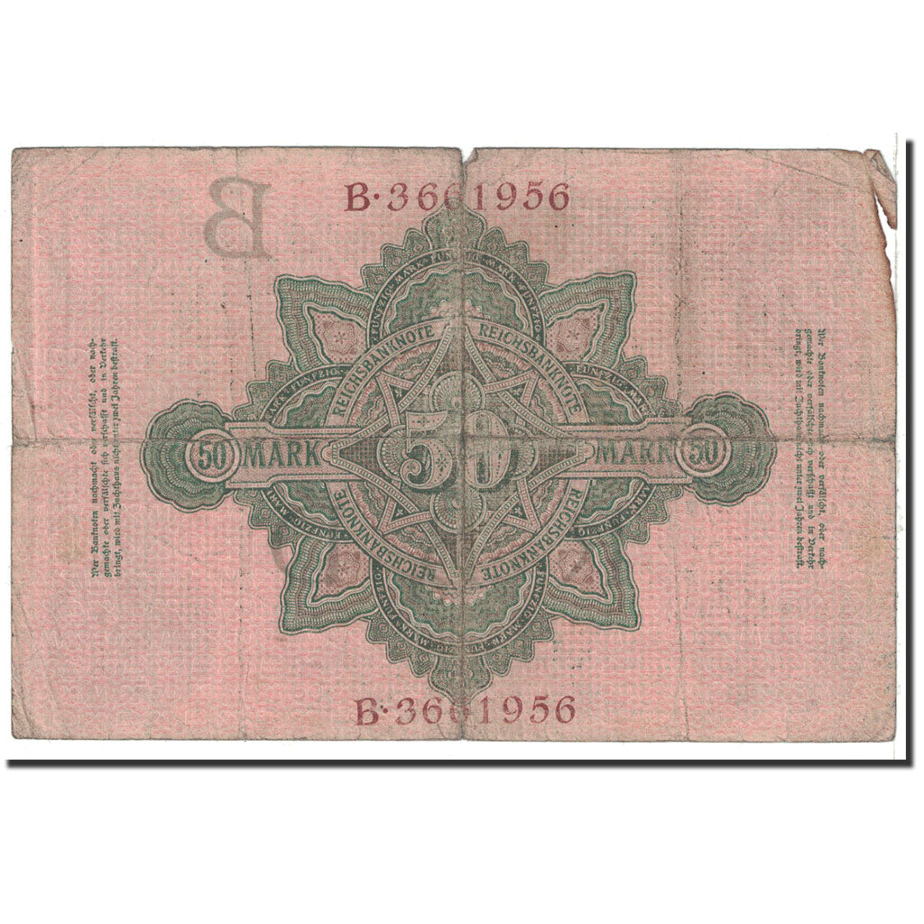 Banknote, Germany, 50 Mark, 1910, 1910-04-21, KM:41, VG(8-10)