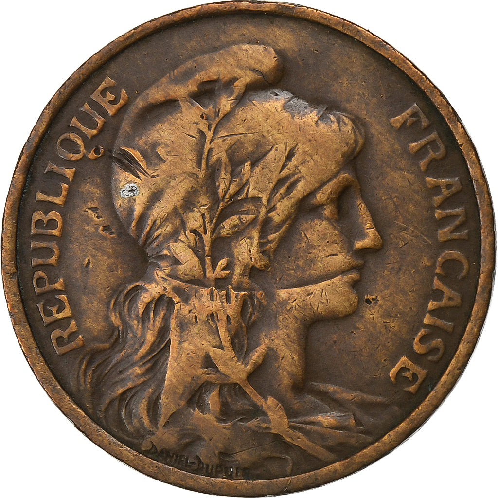 França, 5 Centimes, Dupuis, 1912, Paris, Bronze, VF(20-25), KM:842