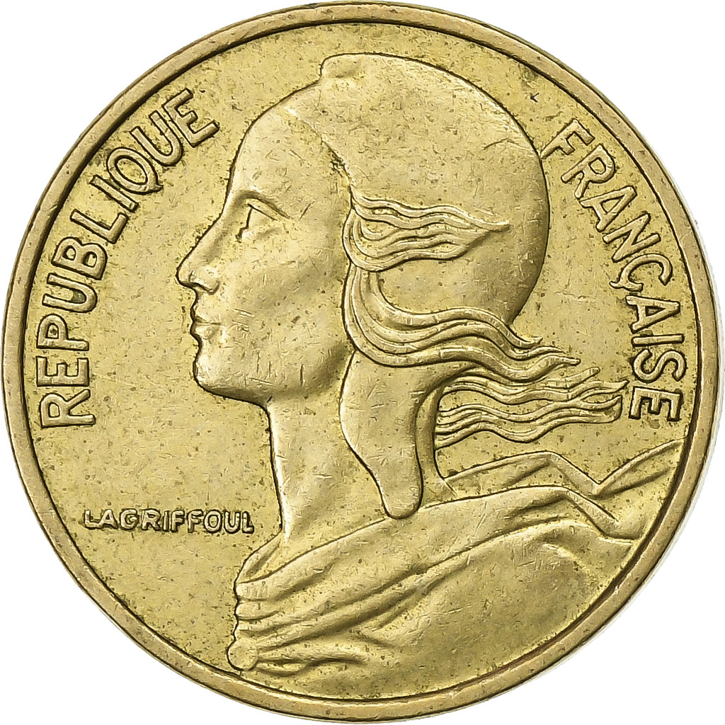 Francja, 5 Centimes, Marianne, 1980, Paris, Aluminium-Brąz, EF(40-45)