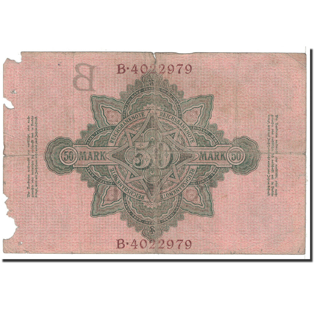 Geldschein, Deutschland, 50 Mark, 1910, 1910-04-21, KM:41, SGE