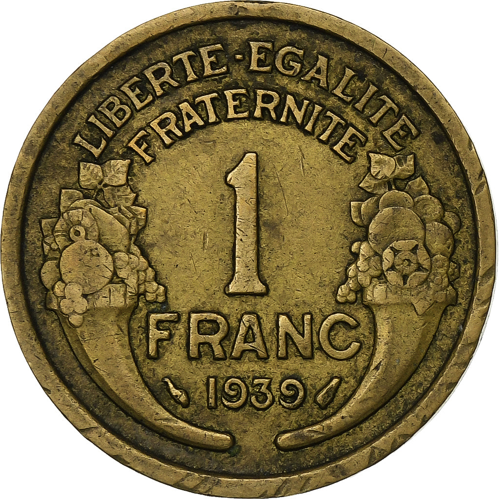 Francia, Franc, Morlon, 1939, Paris, Aluminio - bronce, MBC, KM:885