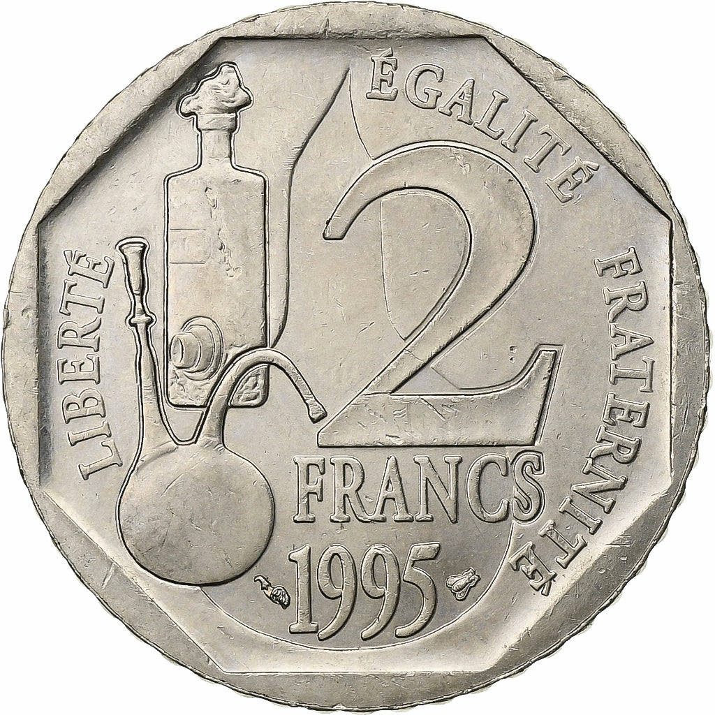 Frankrijk, 2 Francs, Pasteur, 1995, Nickel, PR, Gadoury:549, KM:1119