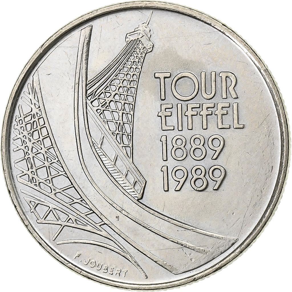 Francia, 5 Francs, Tour Eiffel, 1989, Paris, Nichel, BB+, Gadoury:772, KM:968