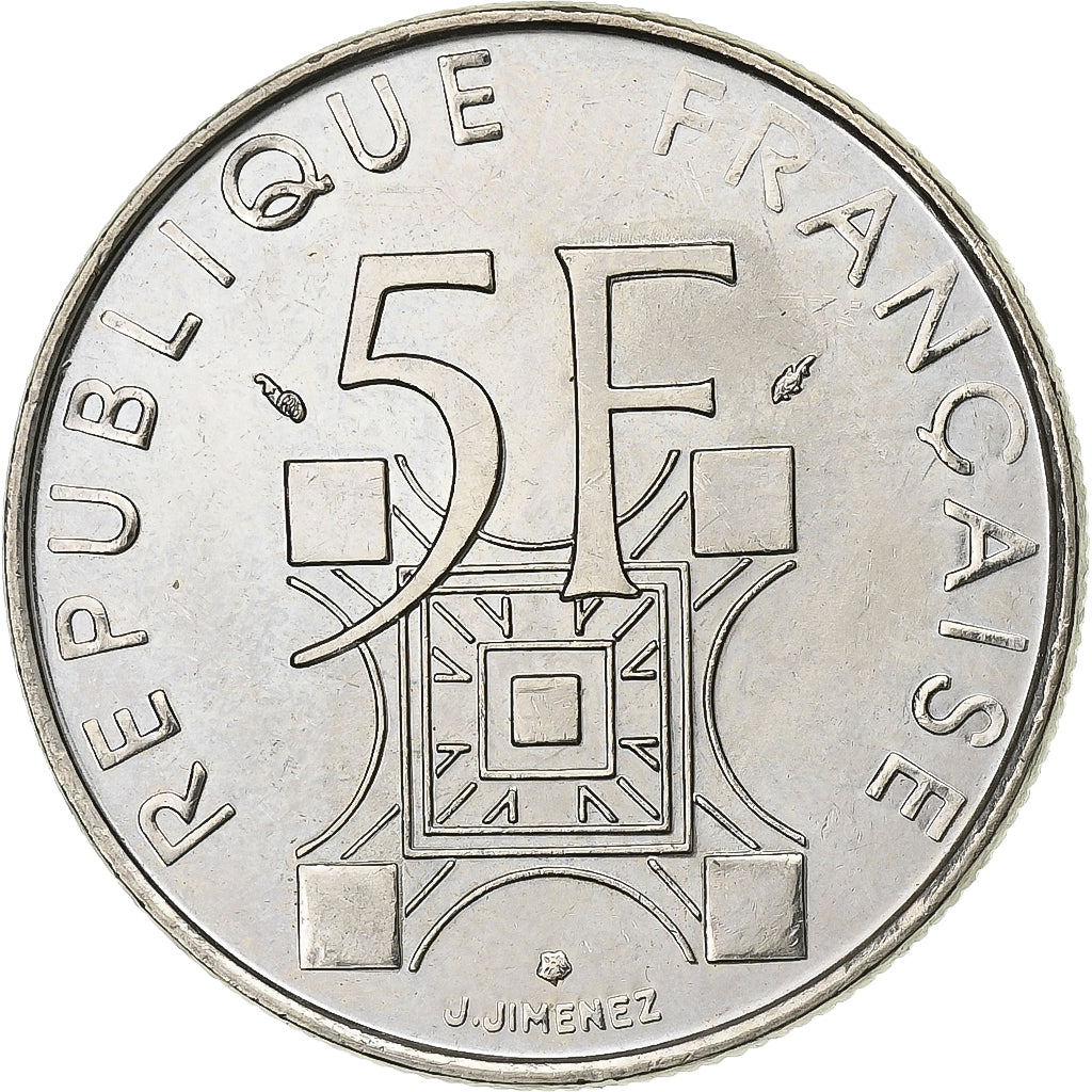 Francia, 5 Francs, Tour Eiffel, 1989, Paris, Nichel, BB+, Gadoury:772, KM:968