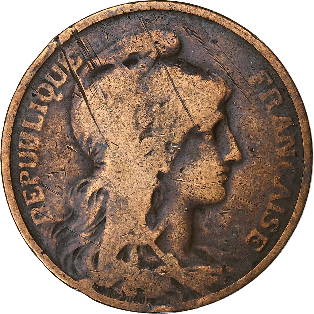 Francja, 5 Centimes, Dupuis, 1907, Paris, Brązowy, F(12-15), Gadoury:165