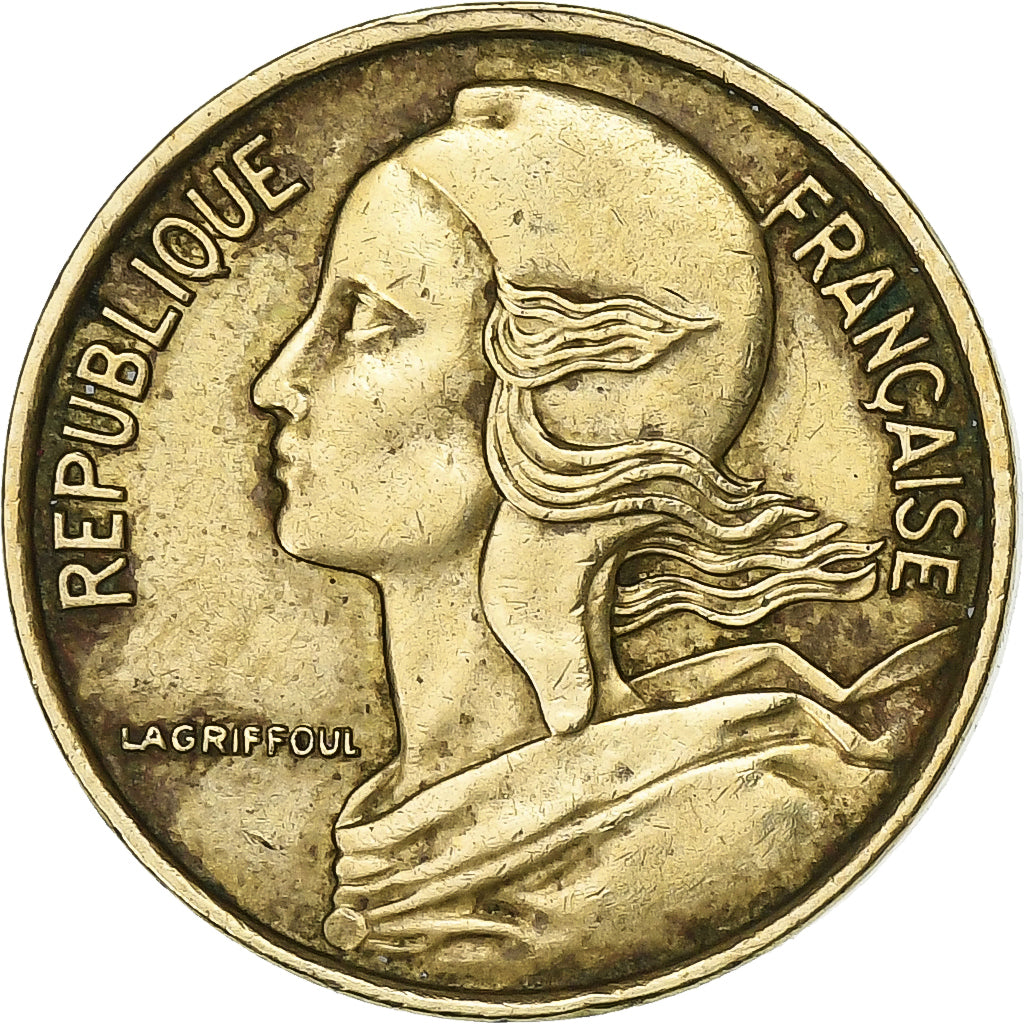França, 5 Centimes, Marianne, 1967, Paris, Alumínio-Bronze, EF(40-45)