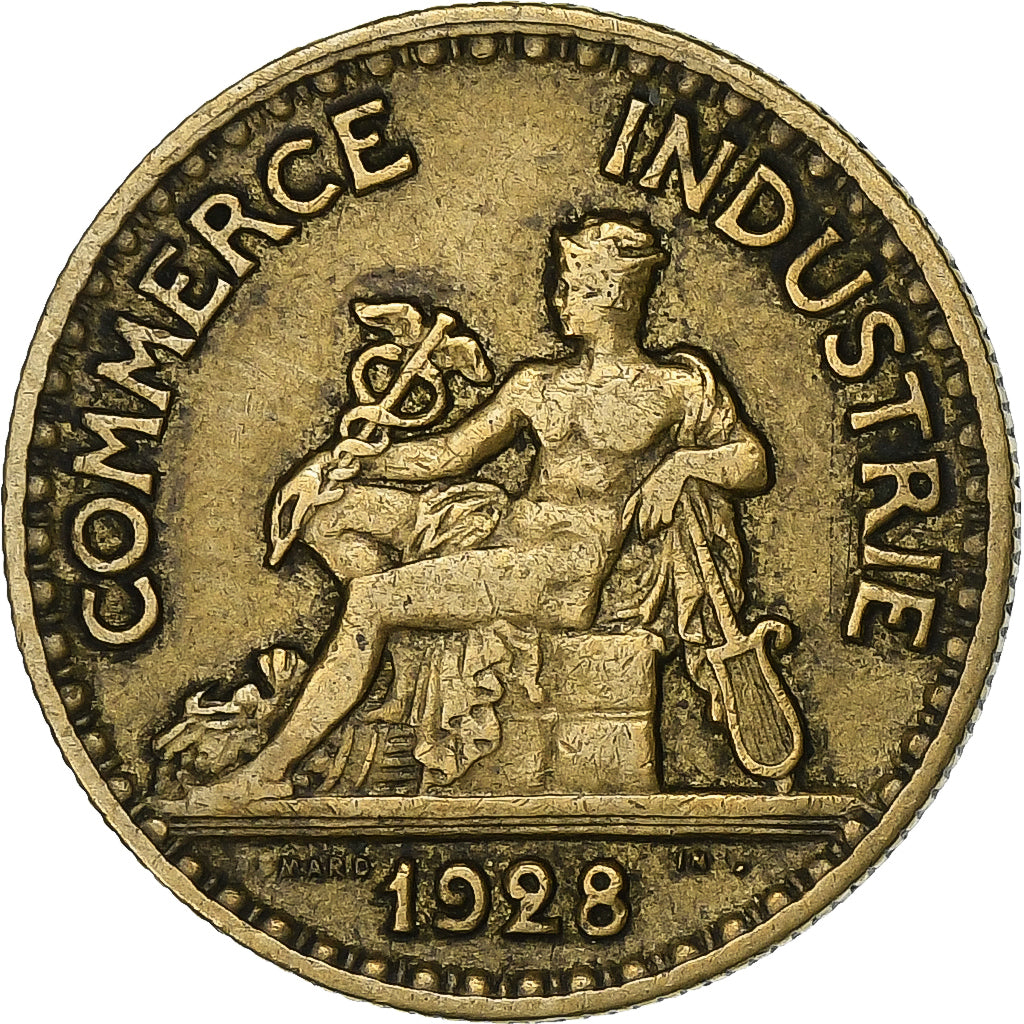 France, 50 Centimes, Chambre de commerce, 1928, Paris, Aluminum-Bronze