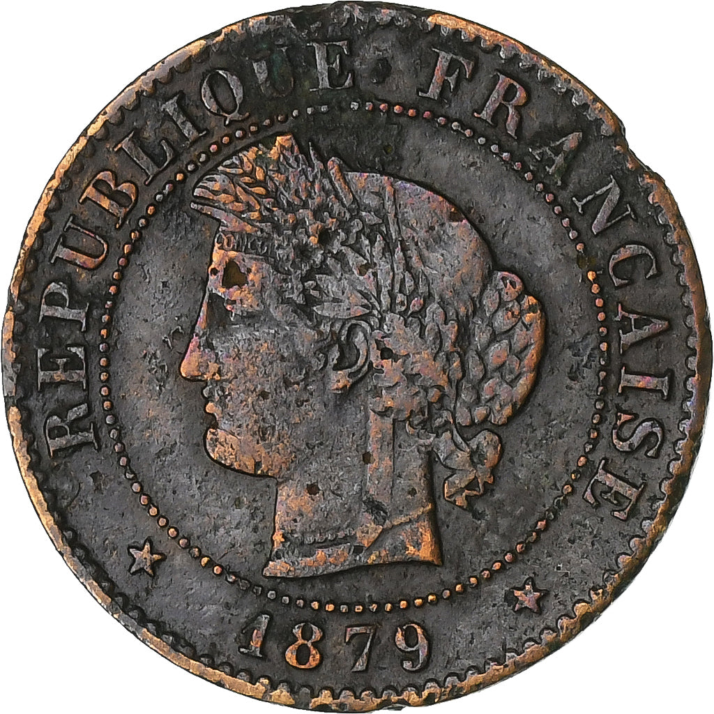 Francja, Centime, Cérès, 1879, Paris, Brązowy, VF(20-25), Gadoury:88