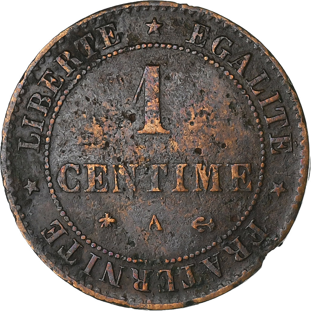 Francja, Centime, Cérès, 1879, Paris, Brązowy, VF(20-25), Gadoury:88
