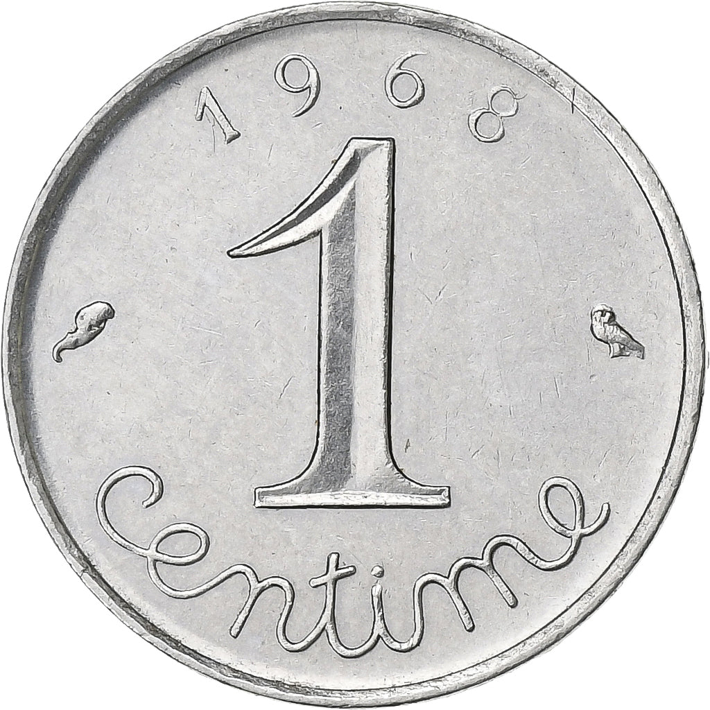 France, Centime, Épi, 1968, Paris, Acier inoxydable, SUP, Gadoury:91, KM:928