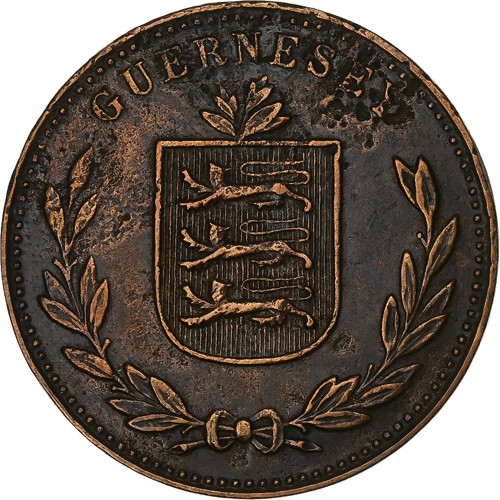 Guernsey, 8 Doubles, 1938, Heaton, Bronze, SS, KM:7