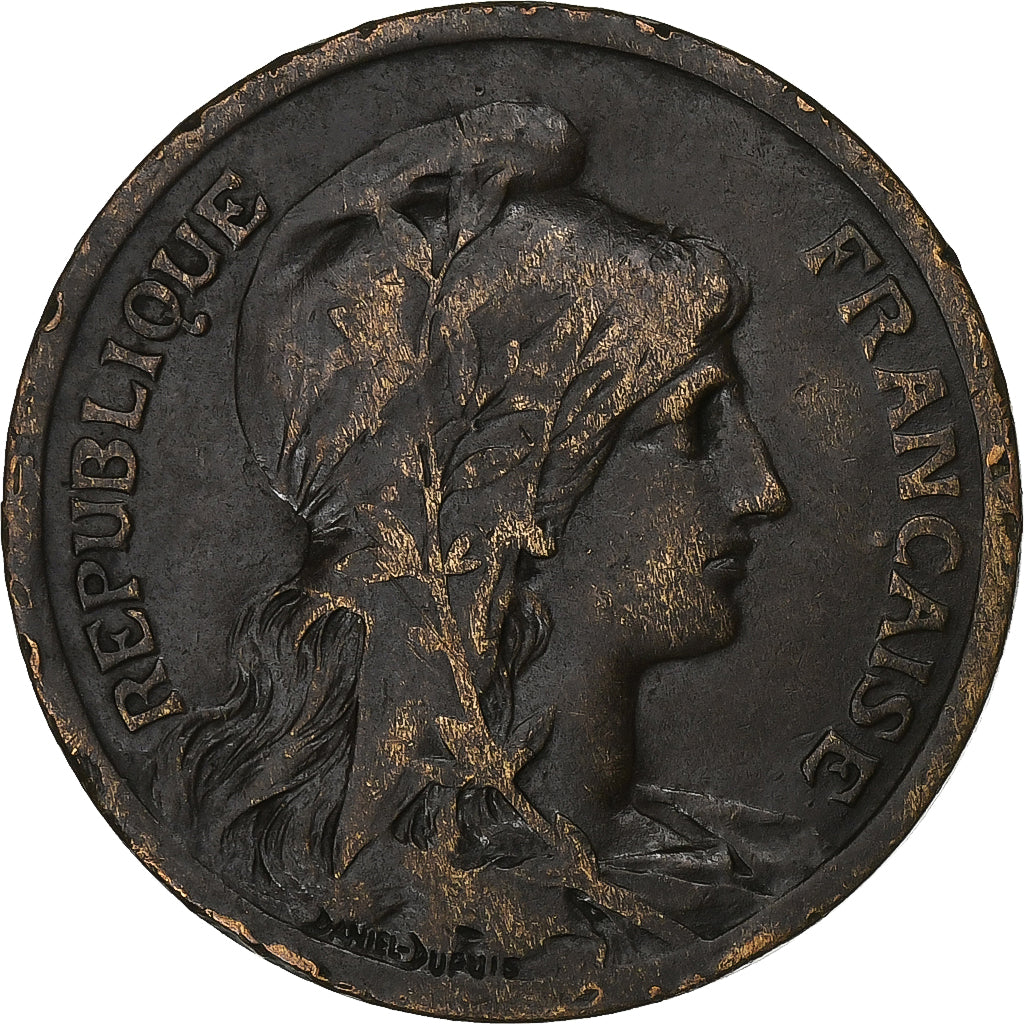 France, 10 Centimes, Dupuis, 1916, Paris, Bronze, VF(20-25), Gadoury:277, KM:843