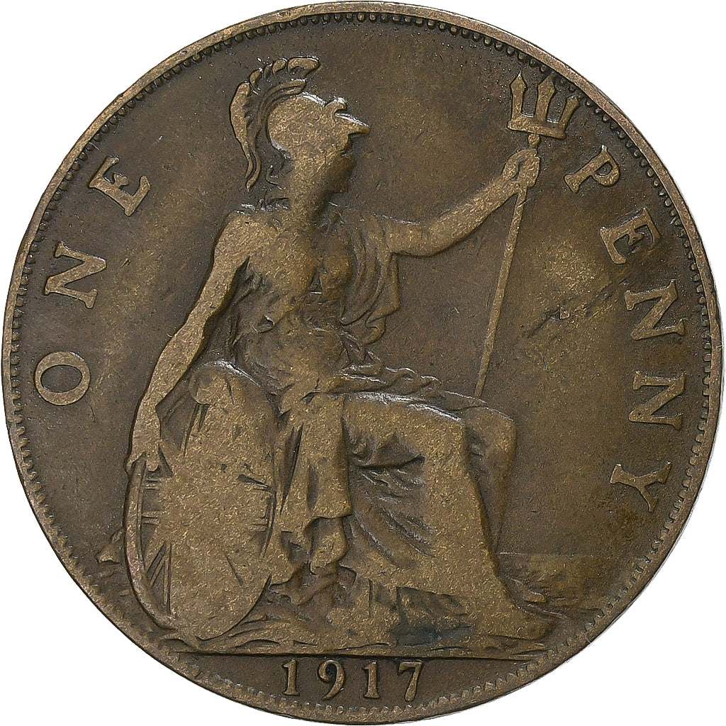 Großbritannien, George V, Penny, 1917, Bronze, S, KM:810