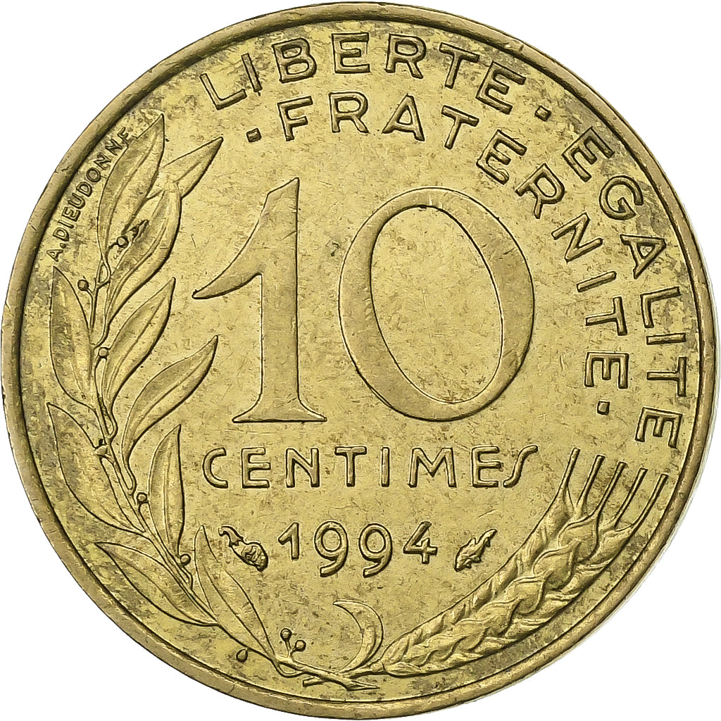 France, 10 Centimes, Marianne, 1994, Paris, Aluminum-Bronze, EF(40-45), Le
